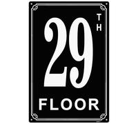 Letreros de aluminio con números de piso 29 de 8 x 12 pulgadas, etiquetas duraderas y fáciles de leer para edificios y pasillos de varios pisos, ideales para apartamentos, edificios de oficinas