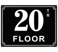 Letreros de aluminio de 6 x 8 pulgadas, 20 etiquetas de habitación duraderas y fáciles de leer para edificios y pasillos de varios pisos, ideales para apartamentos, edificios de oficinas