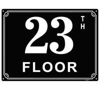 Letreros de aluminio de 6 x 8 pulgadas, 23 etiquetas de habitación duraderas y fáciles de leer para edificios y pasillos de varios pisos, ideales para apartamentos, edificios de oficinas