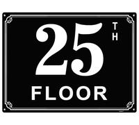 Letreros de aluminio de 6 x 8 pulgadas, 25 etiquetas de habitación duraderas y fáciles de leer para edificios y pasillos de varios pisos, ideales para apartamentos, edificios de oficinas