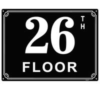 Letreros de aluminio de 6 x 8 pulgadas, 26 unidades, etiquetas de habitación duraderas y fáciles de leer para edificios y pasillos de varios pisos, ideal para apartamentos, edificios de oficinas