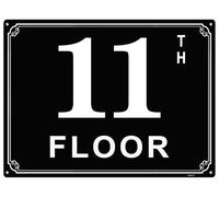 Letreros de aluminio de 6 x 8 pulgadas con número 11, etiquetas duraderas y fáciles de leer para edificios y pasillos de varios pisos, ideal para apartamentos, edificios de oficinas