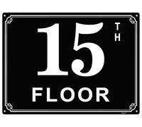 Letreros de aluminio de 6 x 8 pulgadas con número 15, etiquetas duraderas y fáciles de leer para edificios y pasillos de varios pisos, ideales para apartamentos, edificios de oficinas