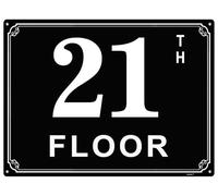 Letreros de aluminio de 6 x 8 pulgadas con número 21, etiquetas de habitación duraderas y fáciles de leer para edificios y pasillos de varios pisos, ideal para apartamentos, edificios de oficinas