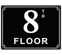 Letreros de aluminio de 6 x 8 pulgadas con número 8, etiquetas duraderas y fáciles de leer para edificios y pasillos de varios pisos, ideales para apartamentos, edificios de oficinas