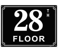 Letreros de aluminio de 6 x 8 pulgadas con números de piso 28, etiquetas duraderas y fáciles de leer para edificios y pasillos de varios pisos, ideales para apartamentos, edificios de oficinas