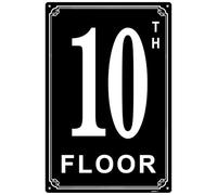 Letreros de aluminio de 8 x 12 pulgadas, 10 etiquetas duraderas y fáciles de leer para edificios y pasillos de varios pisos, ideales para apartamentos, edificios de oficinas