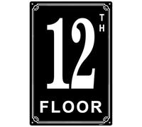 Letreros de aluminio de 8 x 12 pulgadas, 12 etiquetas duraderas y fáciles de leer para edificios y pasillos de varios pisos, ideales para apartamentos, edificios de oficinas