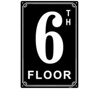 Letreros de aluminio de 8 x 12 pulgadas, 6 etiquetas de habitación duraderas y fáciles de leer para edificios y pasillos de varios pisos, ideal para apartamentos, edificios de oficinas