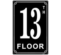 Letreros de aluminio de 8 x 12 pulgadas con número 13, etiquetas duraderas y fáciles de leer para edificios y pasillos de varios pisos, ideales para apartamentos, edificios de oficinas