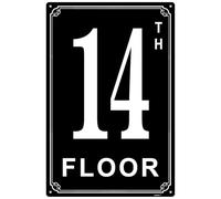 Letreros de aluminio de 8 x 12 pulgadas con número 14, etiquetas duraderas y fáciles de leer para edificios y pasillos de varios pisos, ideales para apartamentos, edificios de oficinas