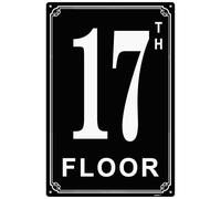 Letreros de aluminio de 8 x 12 pulgadas con número 17, etiquetas de habitación duraderas y fáciles de leer para edificios y pasillos de varios pisos, ideal para apartamentos, edificios de oficinas
