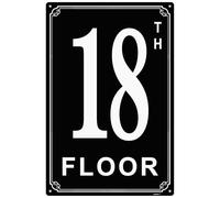 Letreros de aluminio de 8 x 12 pulgadas con número 18, etiquetas de habitación duraderas y fáciles de leer para edificios y pasillos de varios pisos, ideal para apartamentos, edificios de oficinas