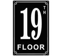 Letreros de aluminio de 8 x 12 pulgadas con número 19, etiquetas de habitación duraderas y fáciles de leer para edificios y pasillos de varios pisos, ideal para apartamentos, edificios de oficinas