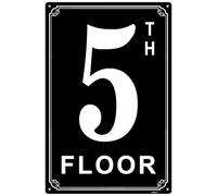 Letreros de aluminio de 8 x 12 pulgadas con número 5 - Etiquetas duraderas y fáciles de leer para edificios y pasillos de varios pisos - Ideal para apartamentos, edificios de oficinas