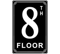 Letreros de aluminio de 8 x 12 pulgadas con número 8, etiquetas duraderas y fáciles de leer para edificios y pasillos de varios pisos, ideales para apartamentos, edificios de oficinas