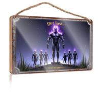 Letreros de amigos para decoración del hogar Lost in Space: The Cosmic Enigma Unveiled, letrero de madera para regalos para todos, letrero grande para el hogar (15 x 28 cm)