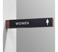 Letreros de aseos, Divertido letrero decorativo de aluminio for baño hombres y mujeres, for oficinas, restaurantes, hoteles, negro