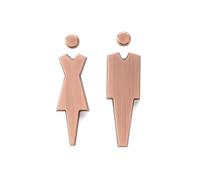 Letreros de baño de Metal, Letrero para baños de Hombres y Mujeres para Negocios, señalización de baños (Rojo Antiguo cobrizo)