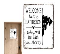 Letreros de Baño Graciosos - Tema Animal Vintage « Gatito Próximamente » Gato Black Decoración Pared Metal | Letrero de Hojalata Retrò para Hogar y Residencia | Cartel Decorativo 20x30 cm para Hotel