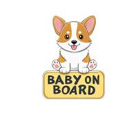 Letreros de bebé a bordo para coche, lindo perro, impermeable, resistente a los rayos UV, calcomanía de seguridad para concienciación, fácil de aplicar para ventana o parachoques (Baby Corgi)