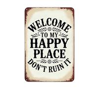 Letreros de bienvenida My Happy Place Do Not Ruin It, decoraciones de pared, letrero de bienvenida de Metal Retro para hogar, jardín, letrero de Metal Retro para hogar
