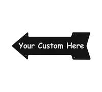 Letreros de chapa de flecha personalizados Letrero de metal de flecha izquierda personalizado Letrero de chapa de metal personalizado con foto de texto para placa de negocios Hombres Cave Bar Cafe Sho