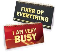 Letreros de escritorio divertidos con 30 mensajes divertidos diferentes para regalos de oficina, accesorios de escritorio, PHRASE DESK SIGN0619, color negro