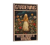 Letreros De Estaño Jardinería Porque El Asesinato Está Mal Letrero De Lata Vintage Cartel De Metal Divertido Placa Metálica para Baño Balcón Granja 20X30Cm