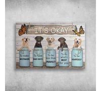 Letreros de estaño para decoración de pared de bar, Labrador Retriever It's Okay To Make Mistaker To Have Bad Days, letrero de metal, vintage, retro, rústico, decoración de pared, decoración de