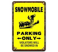 Letreros de estaño vintage con texto en inglés "Parking Only Violators Will Be Snowed In Retro Iron Painting Advertencia Póster de pared para el hogar, habitación, granja, jardín, patio, bar, pub