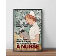 Letreros de estaño vintage y divertido póster de enfermera No Matter How Difficult The Day May Get Never Forget The Reason You Became A Nurse, letrero de lata de metal divertido para pared, placa de
