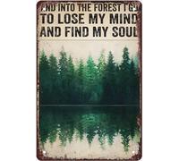 Letreros de hojalata vintage con texto "I Go To Lose My Mind And Find My Soul", decoración rústica, retro, para el hogar, cocina, bar, cafetería, club, cueva, letrero de metal, póster de aluminio, re