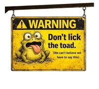 Letreros de jardín para exteriores, decoración divertida con texto en inglés "Don't Lick the Toad"