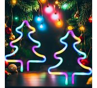 Letreros de luz de neón para árbol de Navidad para dormitorio, mesita de noche, decoración de pared, decoración de Navidad, luces LED de noche, adornos de mesa, regalos para niños, amigos, fiesta de