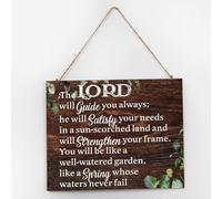 Letreros de madera para decoración de casa de campo, con texto en inglés "The LORD Will Guide You Alway" - Placa decorativa de madera de 10 x 12 pulgadas, letreros colgantes de madera para decoración
