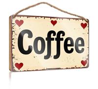 Letreros de madera para decoración del hogar, amor por el café: un asunto sincero, letrero de madera para regalos para el trabajo, amigos, letreros divertidos de baño (23 x 35 cm)