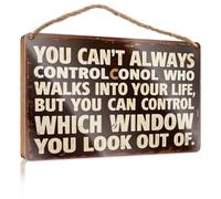 Letreros de madera para exteriores con texto en inglés "You Can't Always Control Who Walks Into Your Life", decoración de dormitorio de niños, letrero para colgar en la puerta (20 x 30 cm)