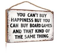 Letreros de madera para exteriores con texto en inglés "You Can't Buy Happiness... - Letrero para colgar en la puerta (15 x 28 cm)