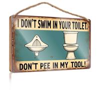 Letreros de madera para manualidades, con texto en inglés "Don't Pee In My Tool". Divertidos regalos de oficina para compañeros de trabajo, decoración para habitación (15 x 28 cm)