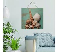 Letreros de madera vintage con temática náutica de playa, océano, caracolas, campestre, placa de madera, cita personalizada, animales marinos, tortugas, pulpo, cangrejo, decoración de pared para