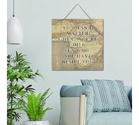Letreros de madera vintage con texto en inglés «It Doesn't Matter Where You're Going It's Who You Have Beside You» de 12 x 12 pulgadas, mapa antiguo, placa de madera con refranes, decoración del hogar
