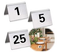 Letreros de mesa con números negros doble cara, tarjetas lugar, lo mejor for recepciones rústicas, banquetes, cafeterías y restaurantes(1 to 50)