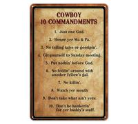 Letreros de metal Agedsign, decoraci n de pared vintage retro para gimnasio, para interiores y hogar, letrero de hojalata con los 10 mandamientos