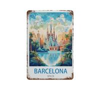 Letreros de metal, cartel vintage de viaje de Barcelona, España, letrero de metal para colgar en la pared, cocina, cobertizo, garaje (20 x 30 cm), 20 x 30 cm, G5