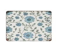 Letreros de metal con diseño de flor mogol en color azul de 8 x 12 pulgadas, valla rústica para jardín, cafetería, decoración de habitación para hombres, letreros de garaje, jardín botánico, primavera