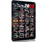 Letreros de metal con diseño de Grand Prix Circuit F1 Gifts Vintage Wall Art F1 Posters Gift Black 2026 para fanáticos de la Fórmula Uno, regalos para cueva de hombre, hogar, garajes de hombres