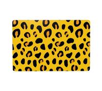 Letreros de metal con estampado de leopardo negro y amarillo, decoración de pared para baño, inodoro, granja, baño, patio, 20 x 30 cm