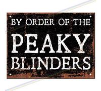 - Letreros de metal con texto en inglés "By Order Of The Peaky Blinders", para colgar en la pared, cocina, cobertizo, garaje, grande (12 cm x 8 cm)