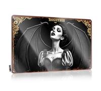 Letreros de metal con texto en inglés "Funny Man Cave Angel: Gothic Beauty with Wings Tin Signs" (20 x 30 cm)